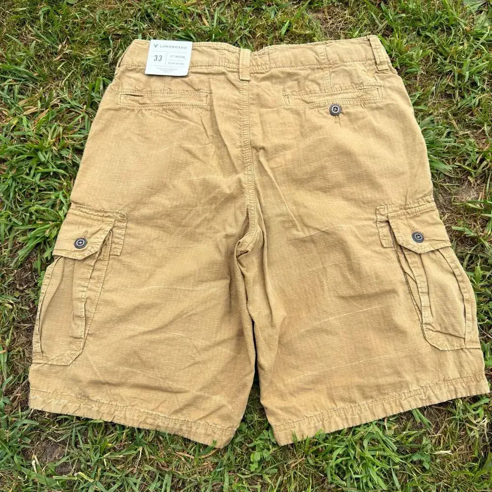 American Eagle Outfitters Men's Longboard Ripstop Cargo Shorts Size 33 Khaki